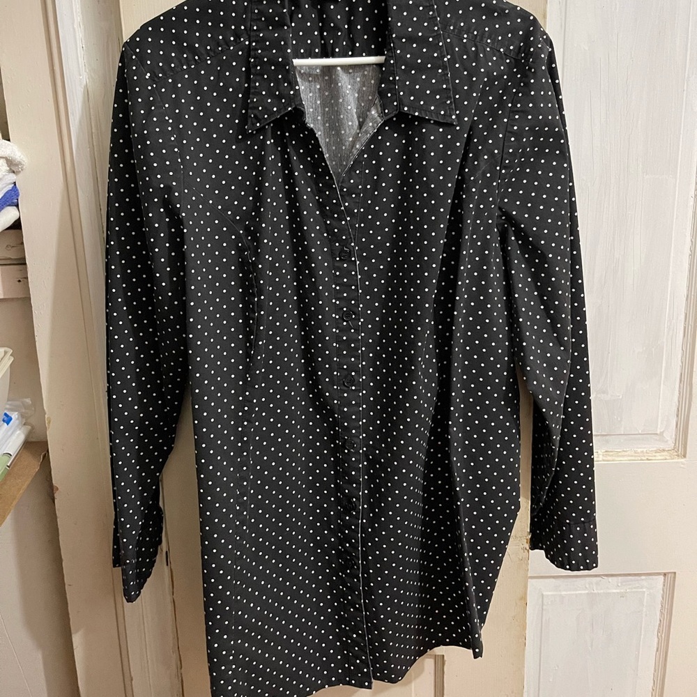 Ashley Stewart button down long sleeve blouse